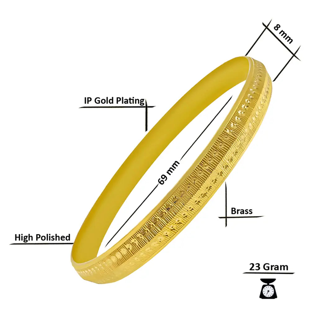 Gold Plated Brass Punjabi Kada Bangles Kada for Men